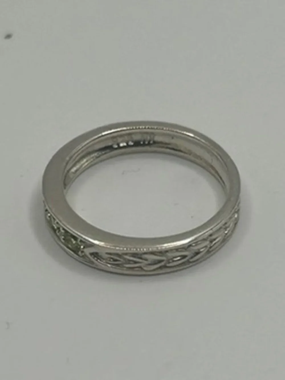 Vintage 925 Sterling Silver Engraved Band Ring Womens Braided Detail Stamped